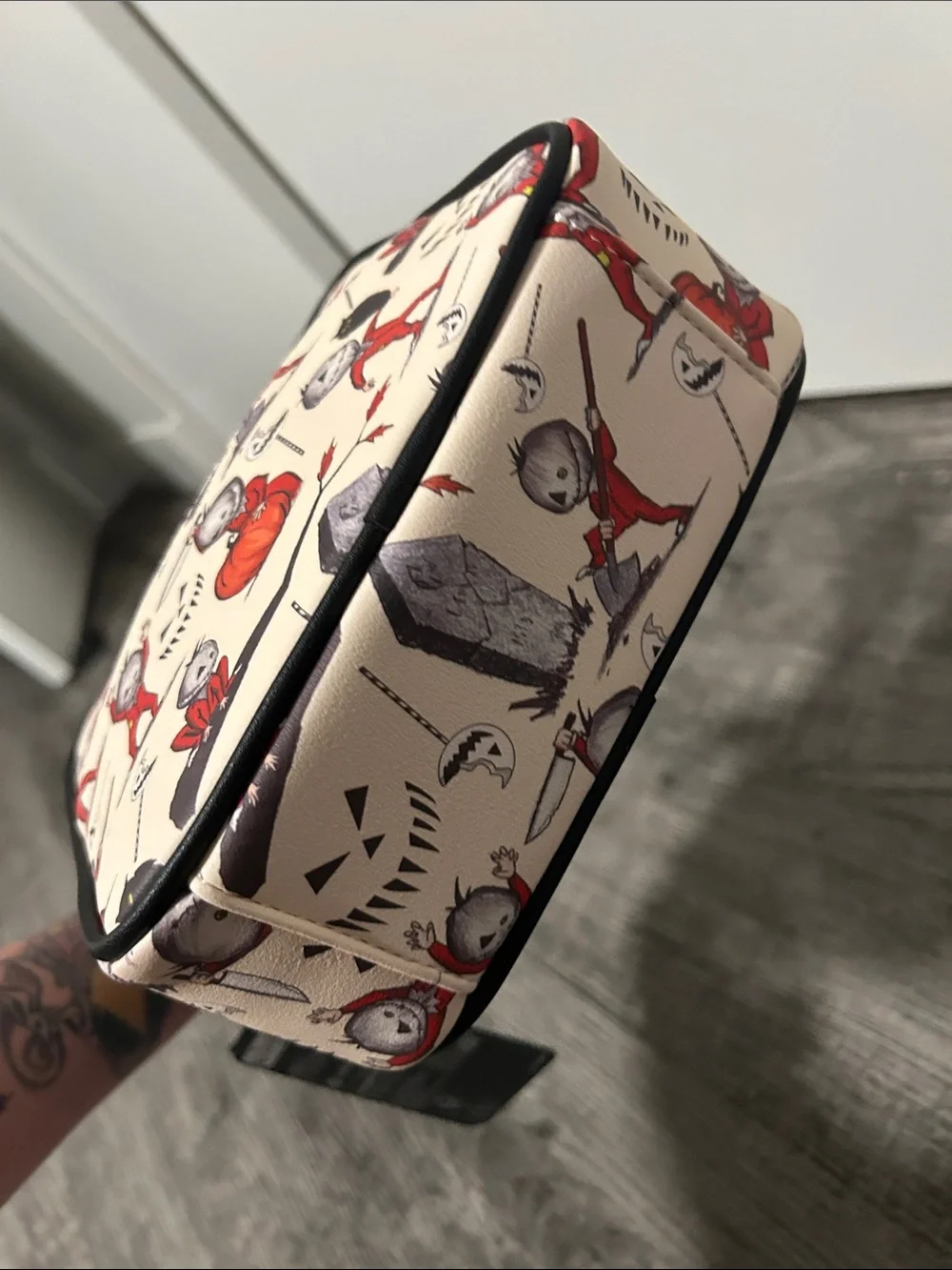 Loungefly Cream Crossbody Bag with Red Halloween Character Print